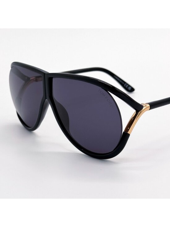 New Tom Ford Axel TF1197 01A Black Shield Unisex Sunglasses Authentic main image 7